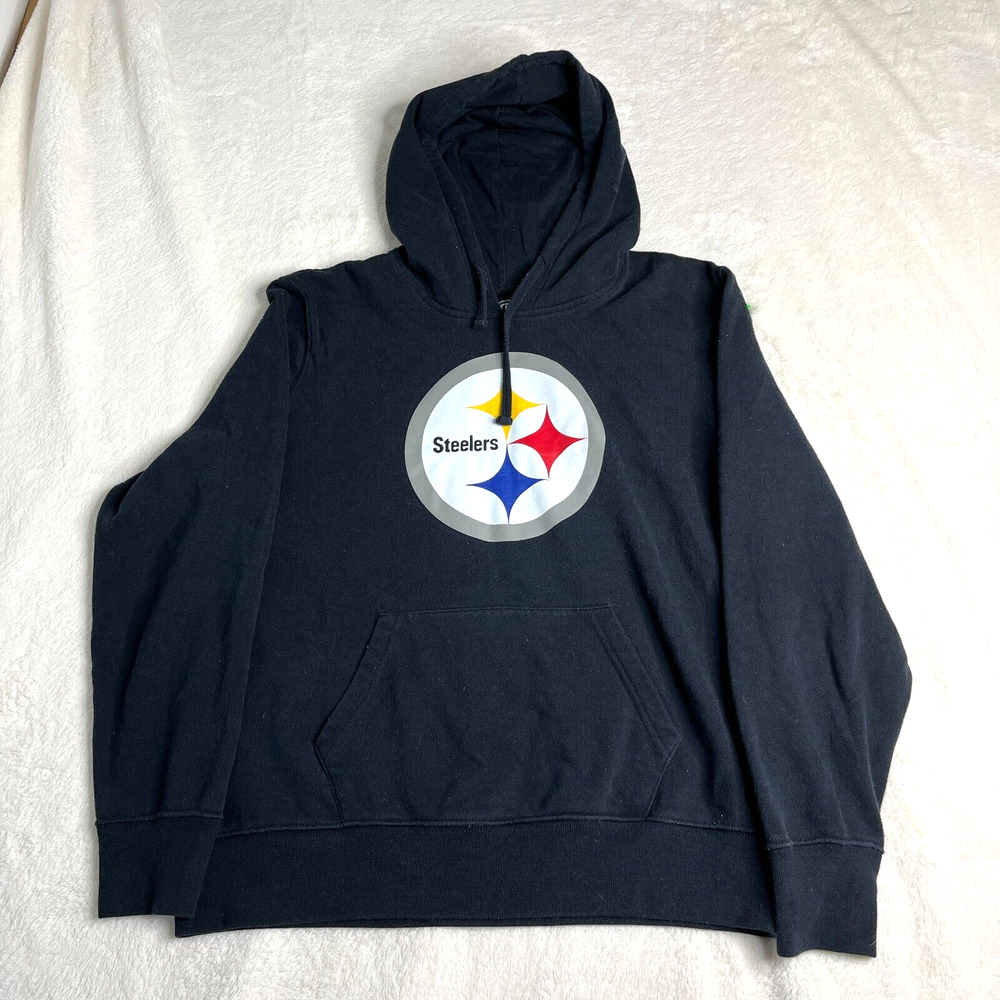 Fanatics Pro Line Pittsburgh Steelers Black Size XL Hooded Sweatshirt